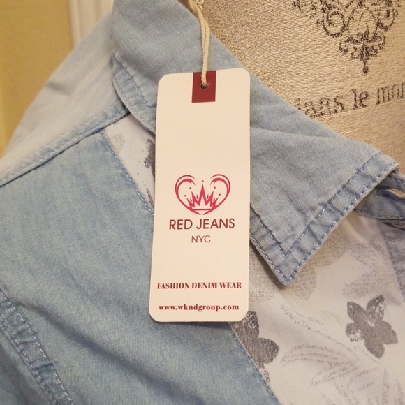 Red Jeans NYC  Denim Shirt - Picture 6 of 8